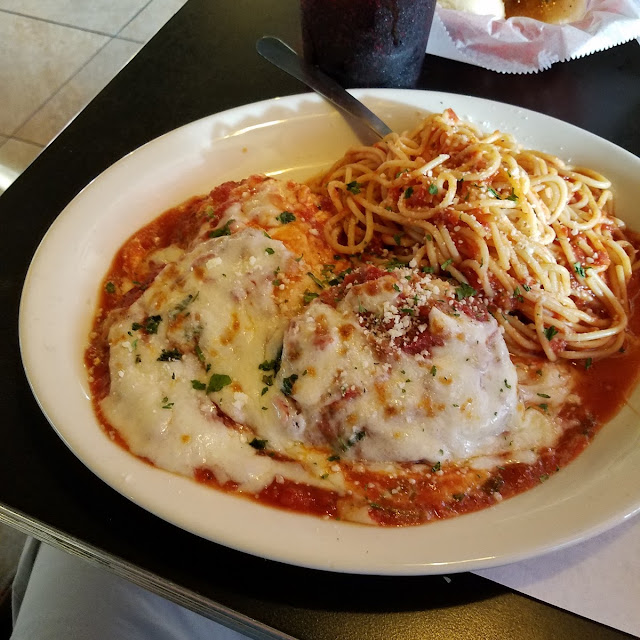 Lunch Eggplant Parm & Spag