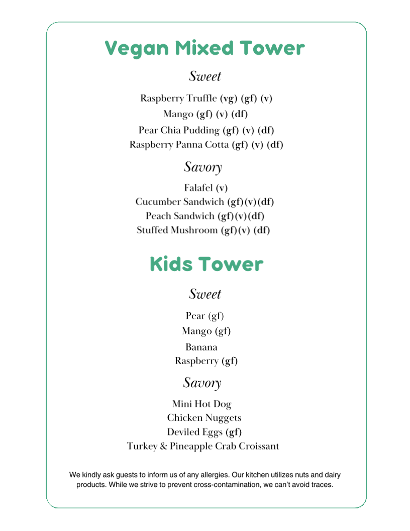 ArTeA Restaurant + Bar menu board