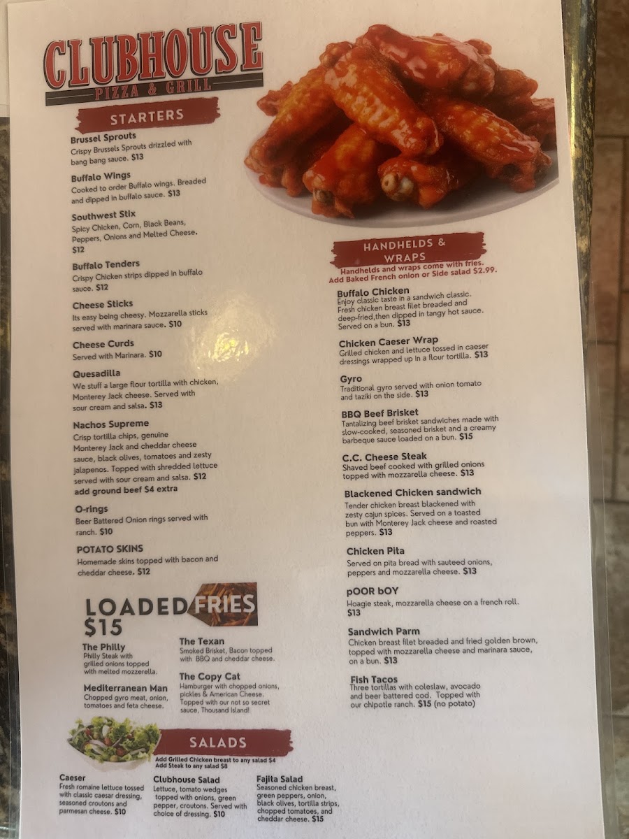 Clubhouse menu board