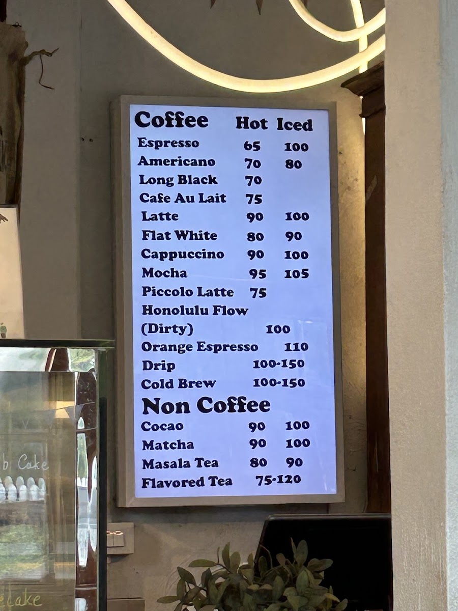 Sunny Bear coffee roasters shop. menu board