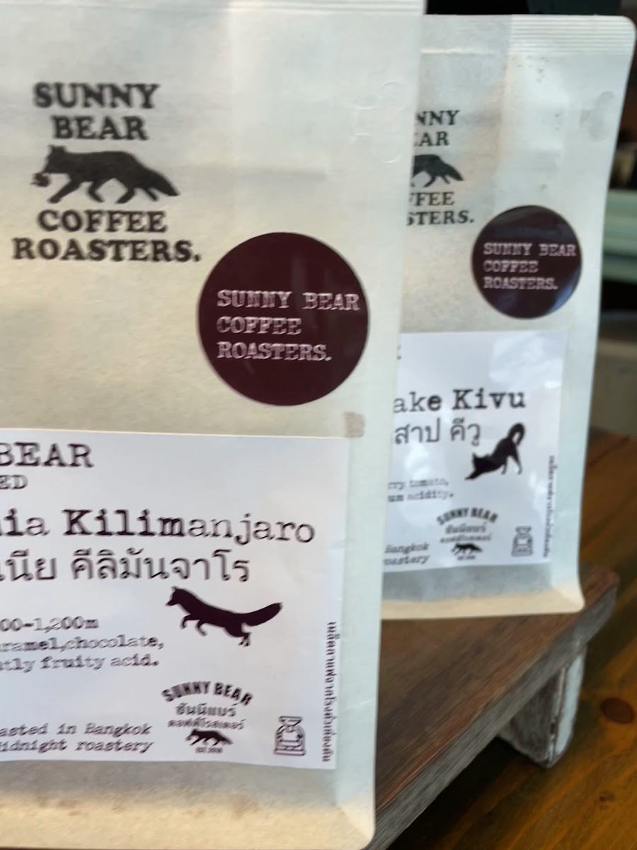 Sunny Bear coffee roasters shop. menu board