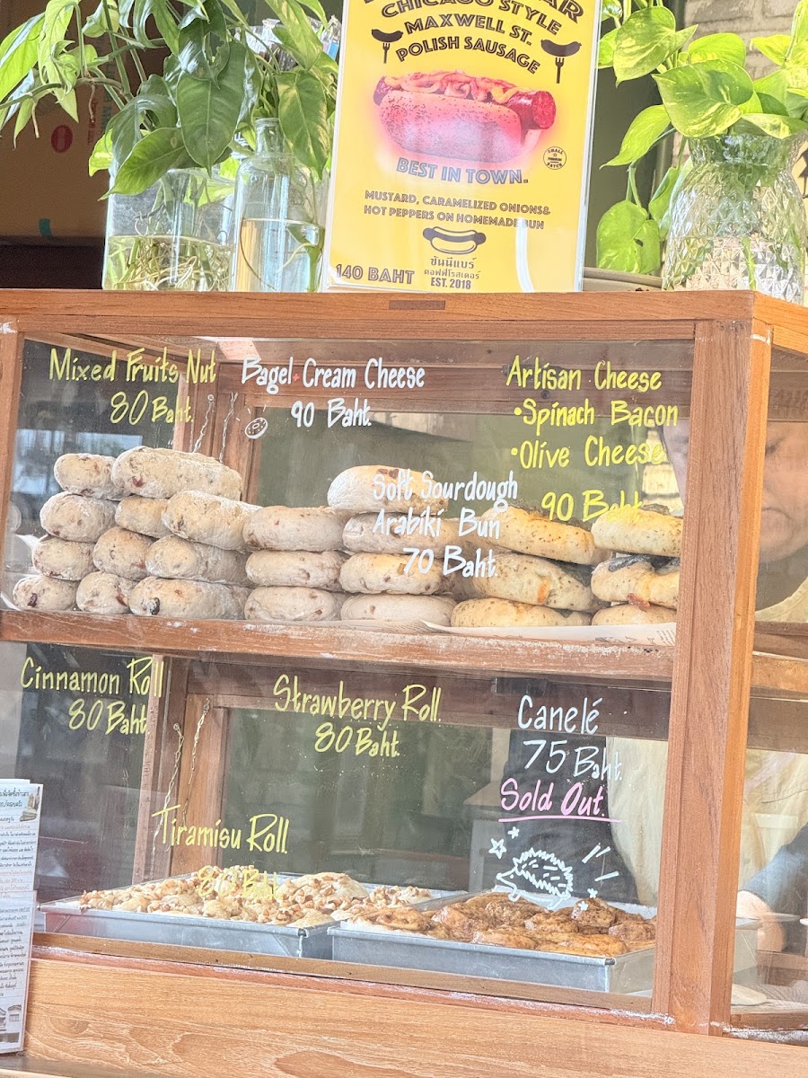 Sunny Bear coffee roasters shop. menu board