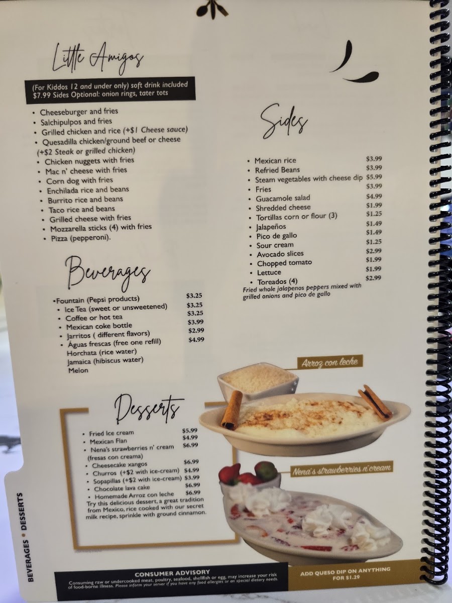 Casa Blanca Cocina Mexicana menu board