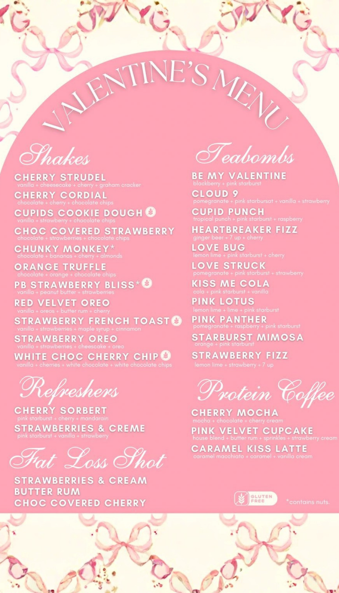 Rossford Nutrition menu board