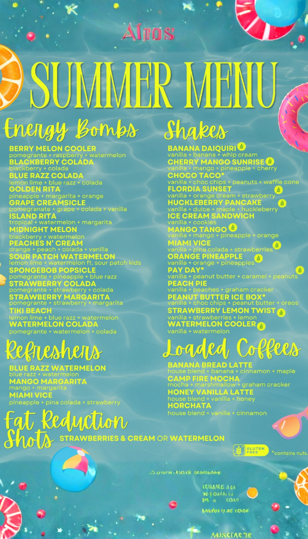 Rossford Nutrition menu board