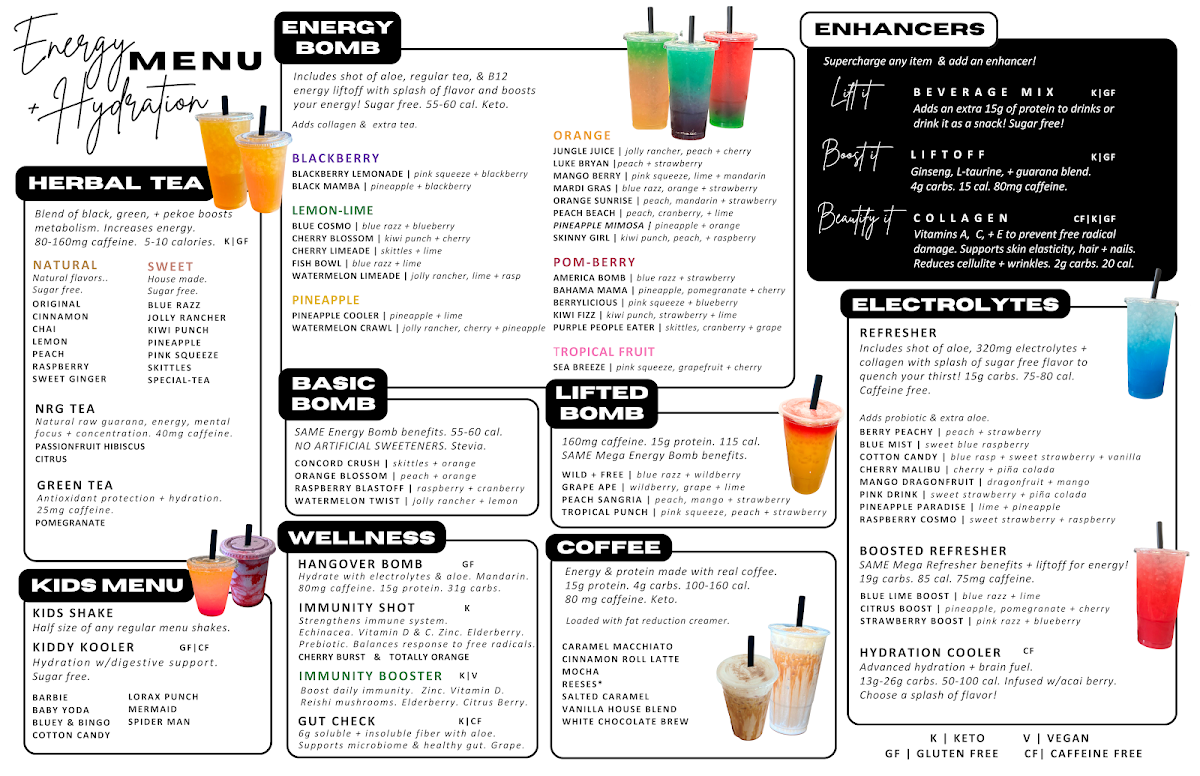 Rossford Nutrition menu board