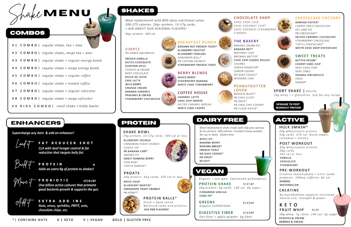 Rossford Nutrition menu board