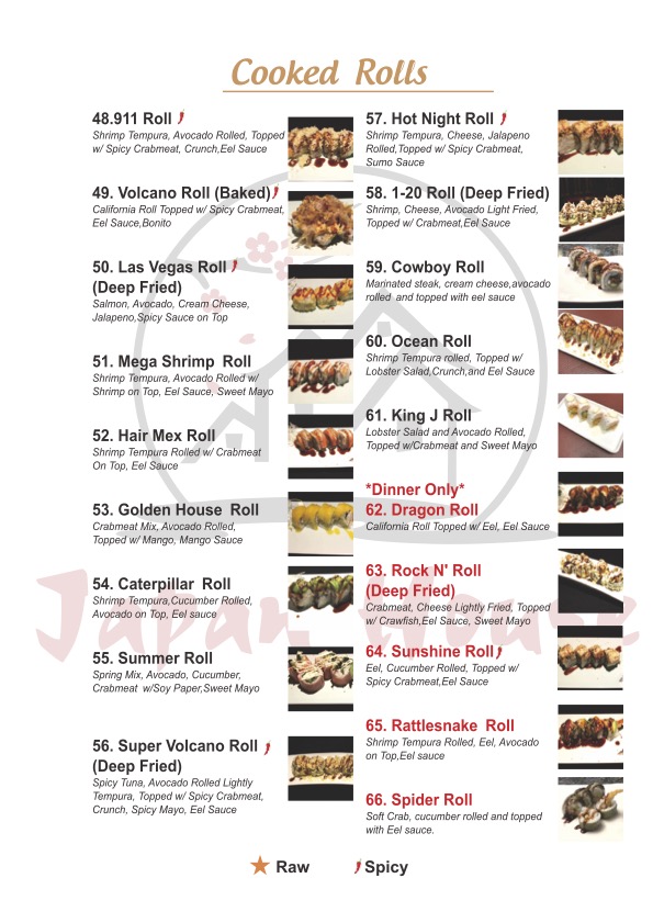 Japan House Springfield menu board