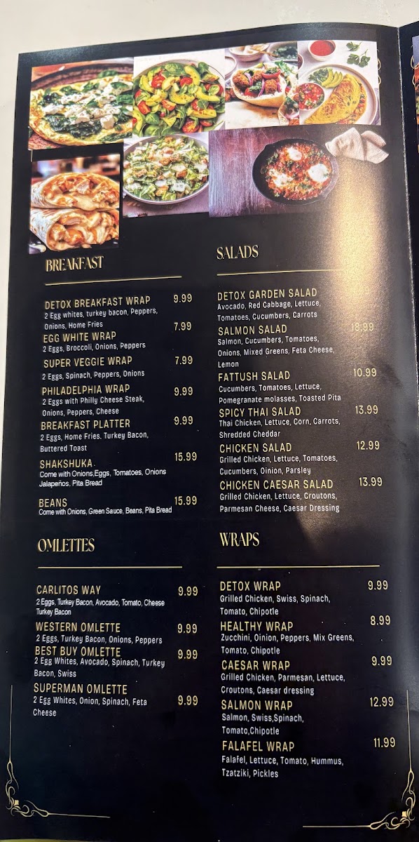 Red Sea Restaurant(Detox) menu board