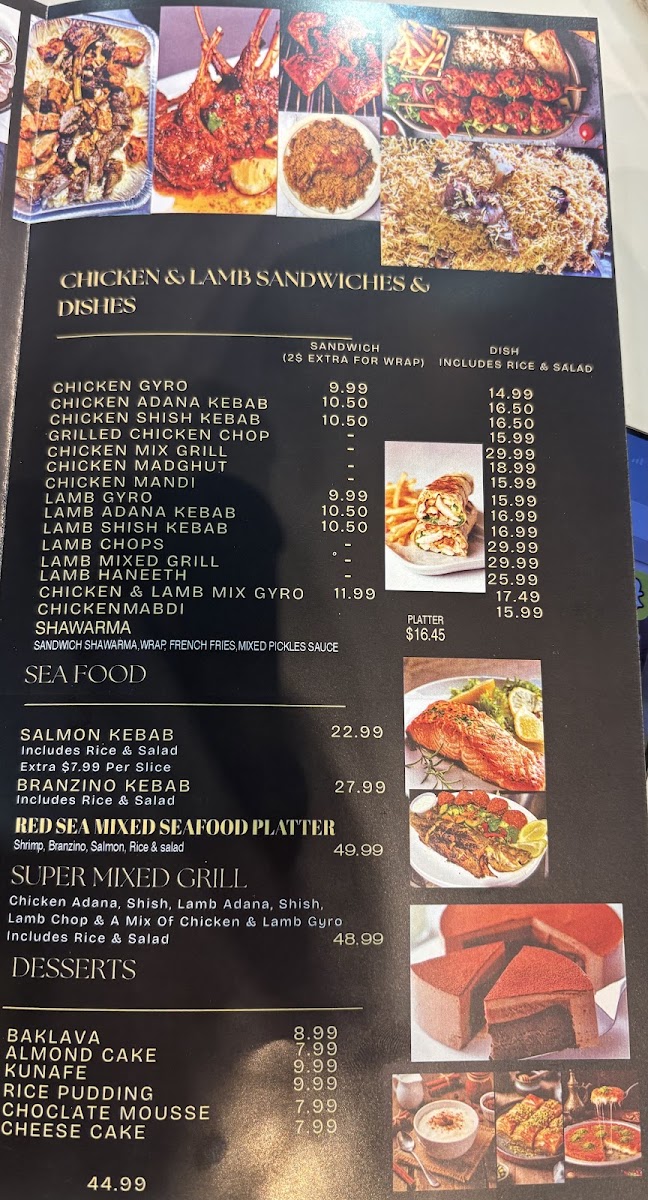 Red Sea Restaurant(Detox) menu board