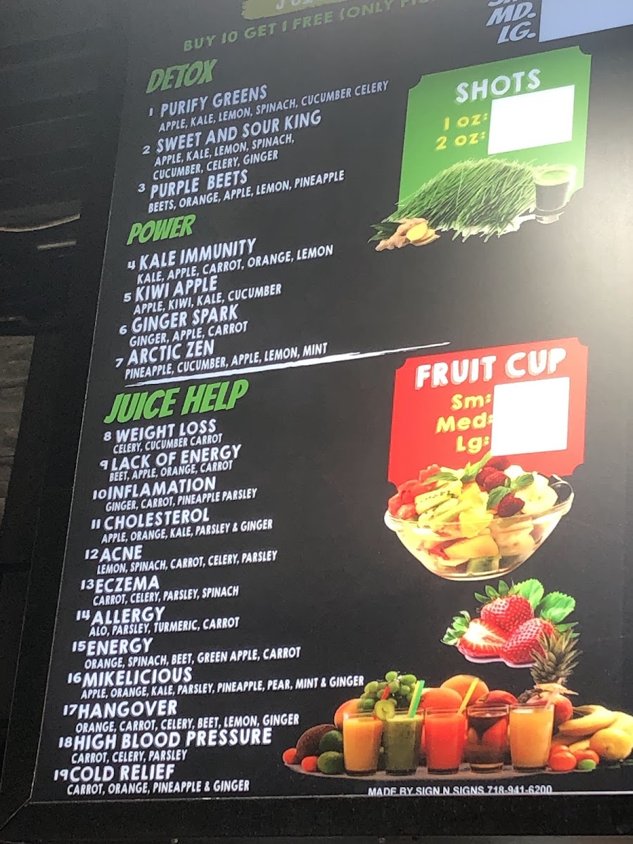 Red Sea Restaurant(Detox) menu board