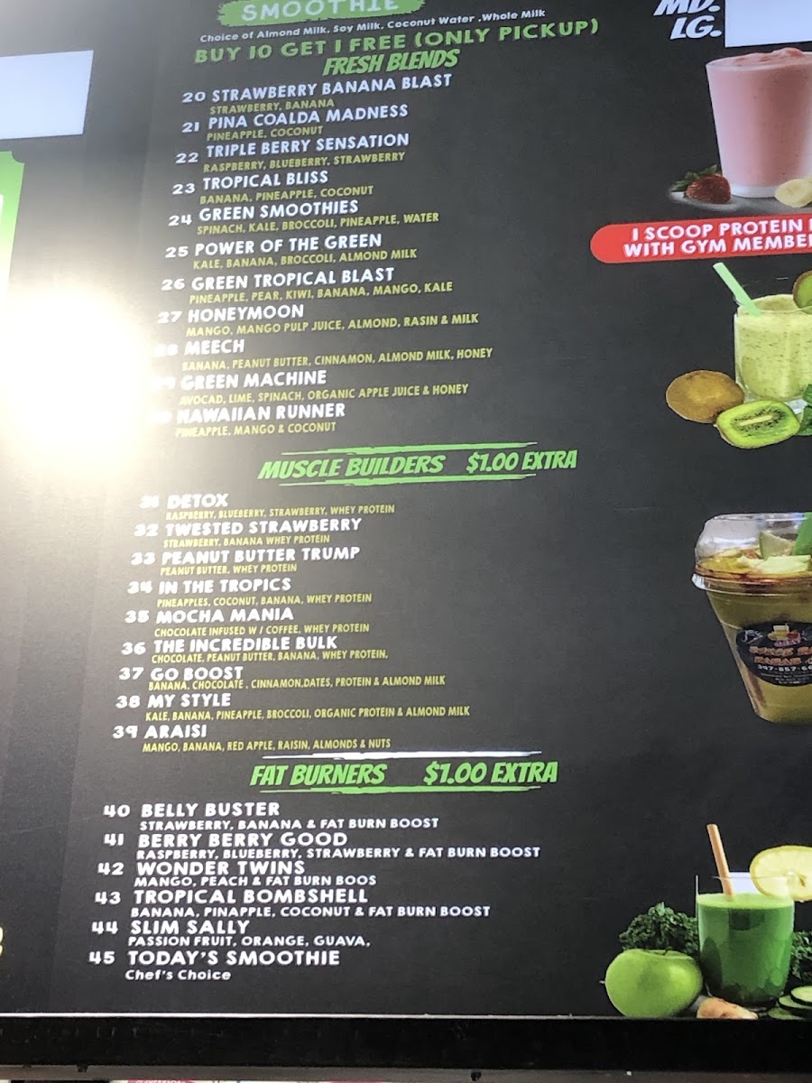 Red Sea Restaurant(Detox) menu board