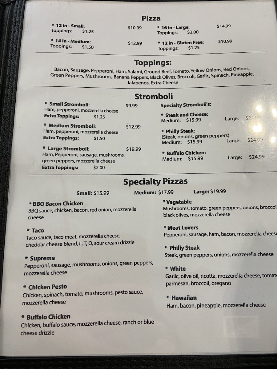 Stop 1884 menu board