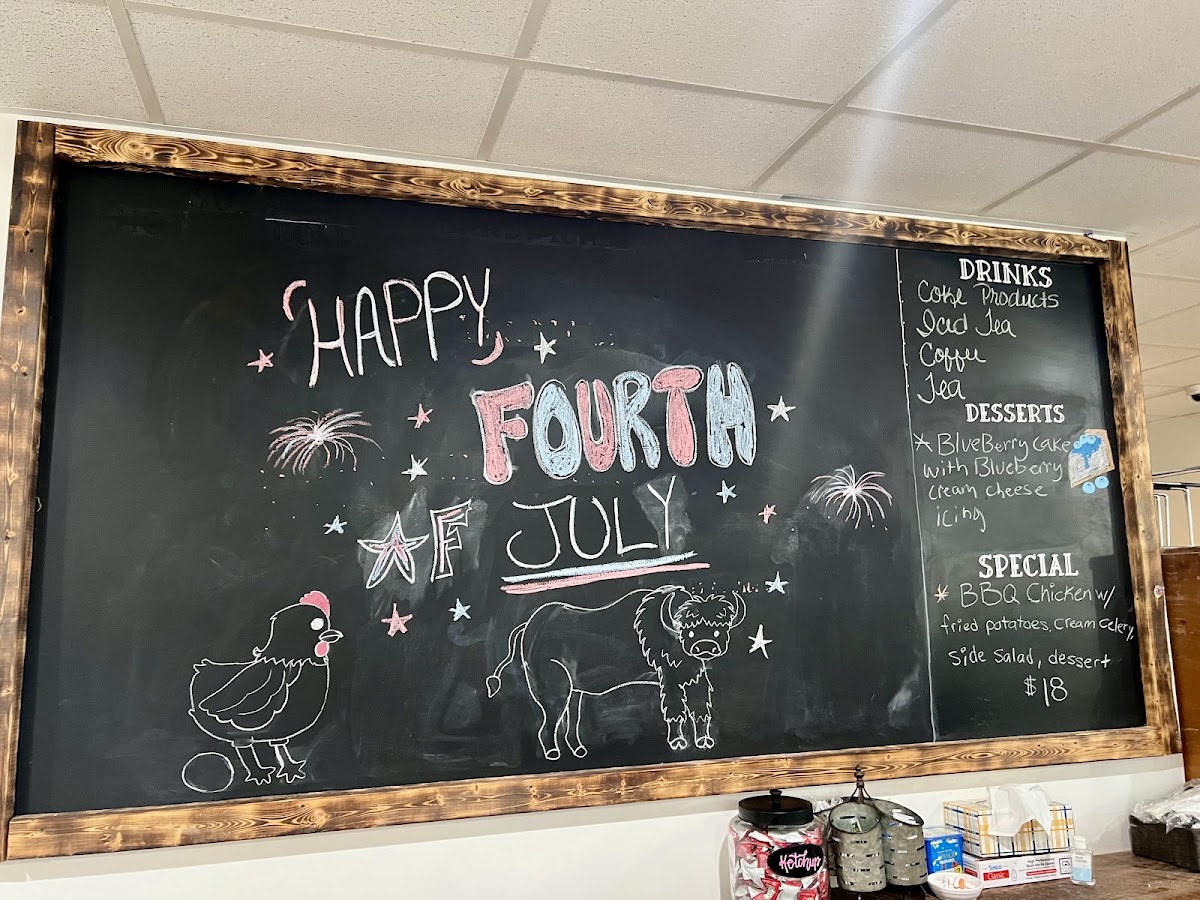 Stop 1884 menu board
