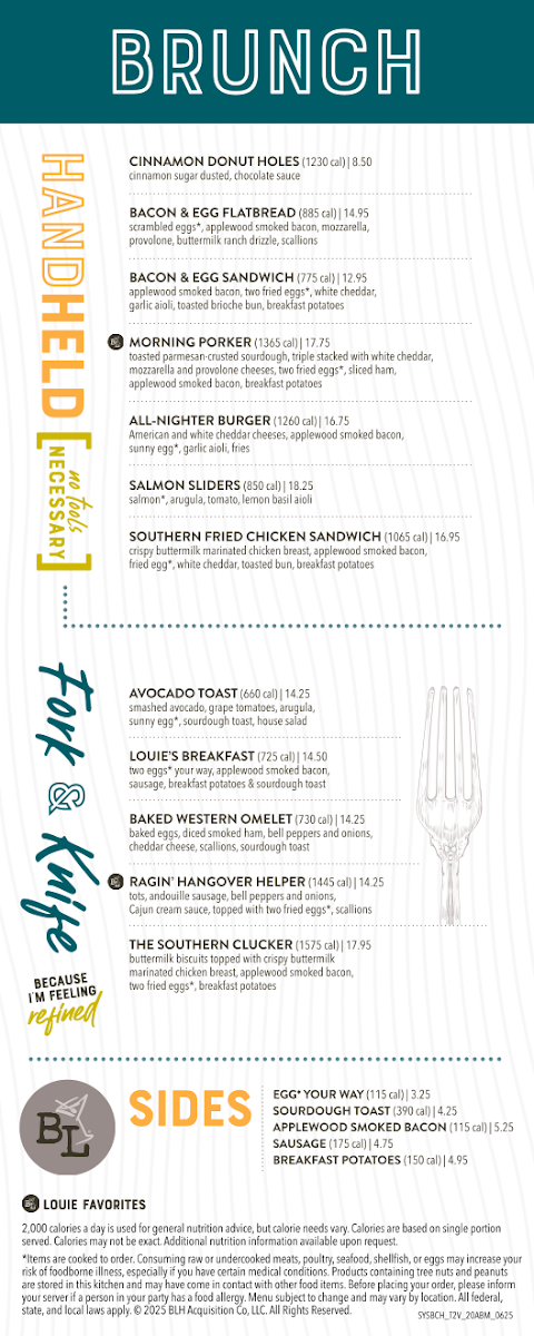 Bar Louie Wichita menu board