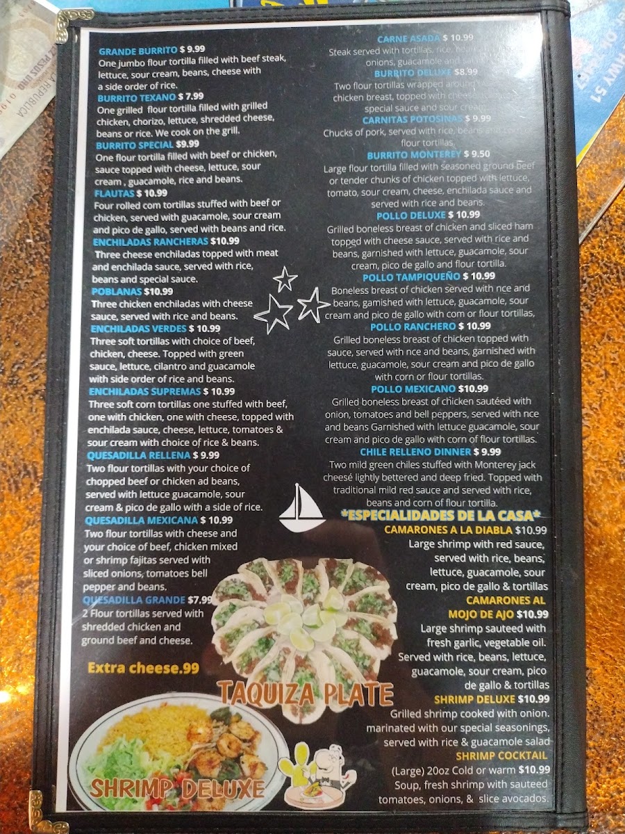 JCs Mexican Restaurant LLC menu board