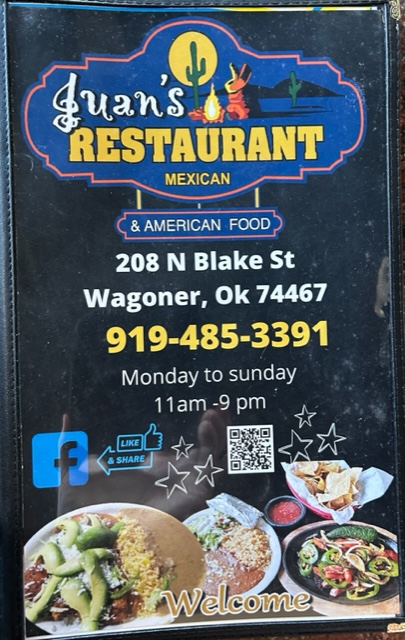 JCs Mexican Restaurant LLC menu board