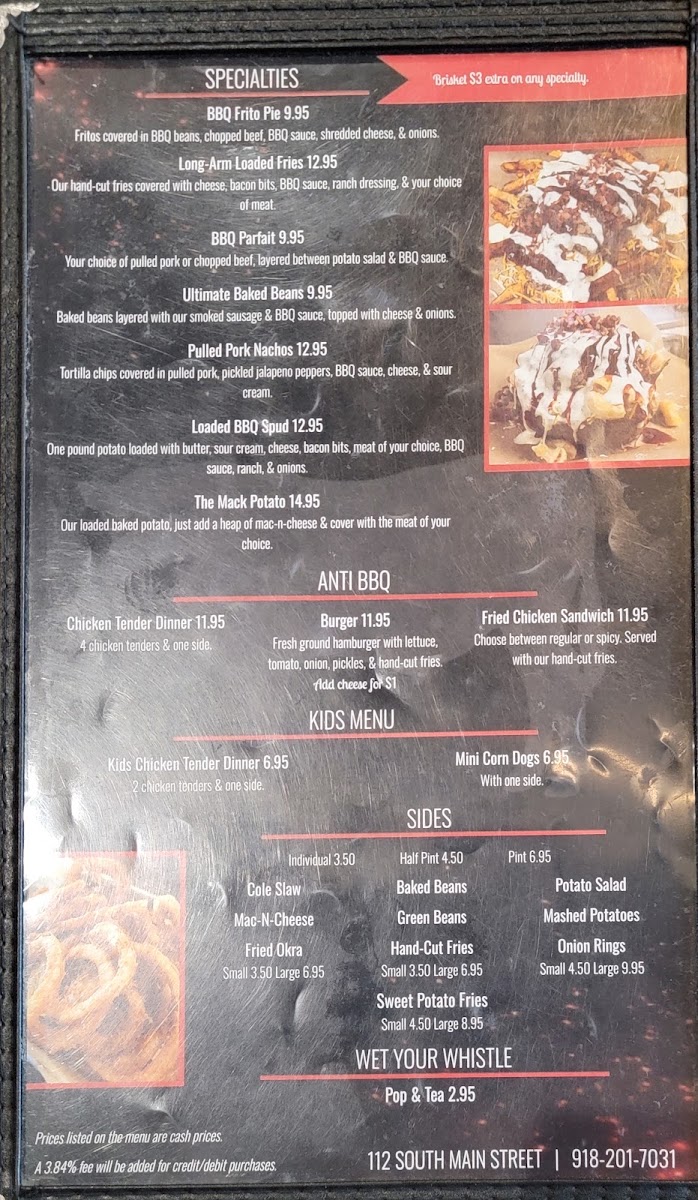 Smokin’ Sisters BBQ on Main menu board