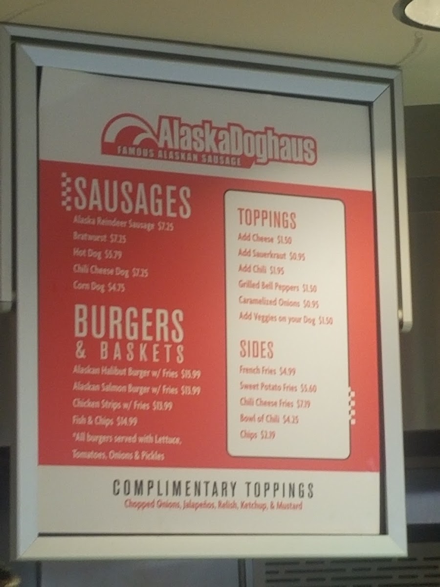 Alaska Doghaus menu board