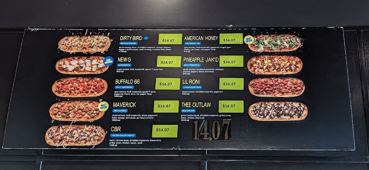 &Pizza menu board