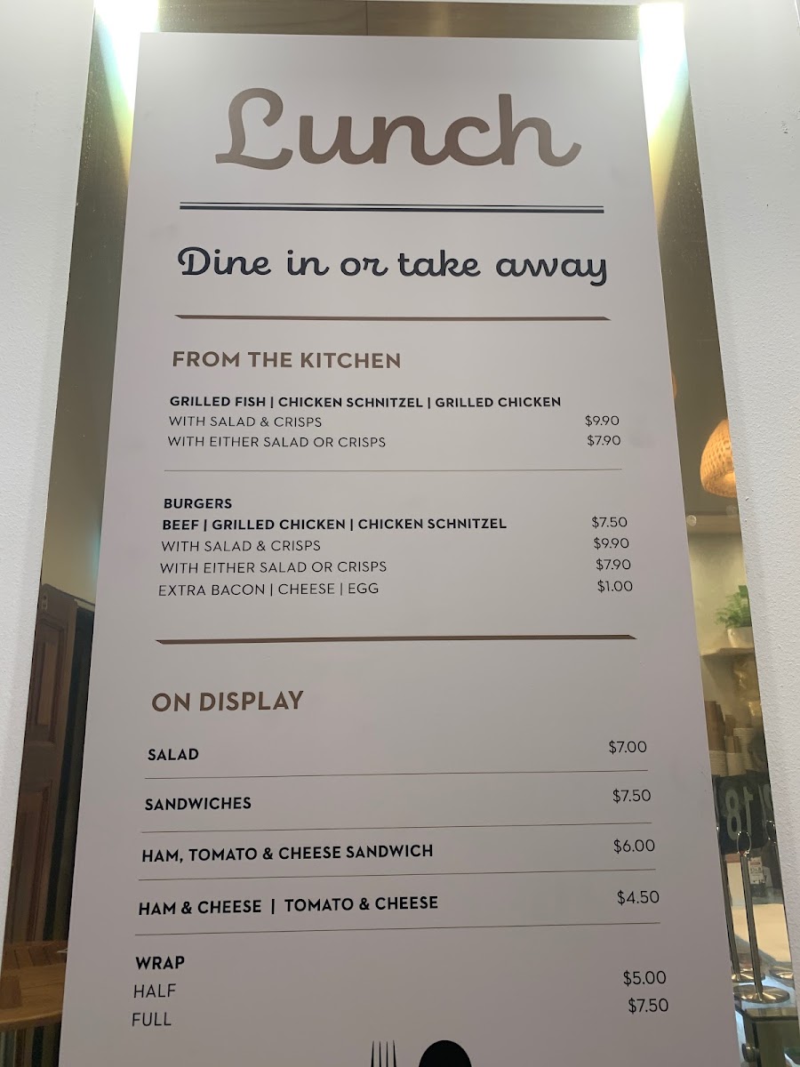 Cappapinos Cafe menu board