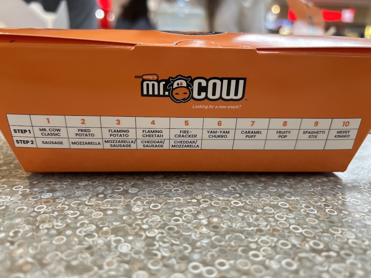 Corndogs by Mr. Cow - Augusta Mall menu board