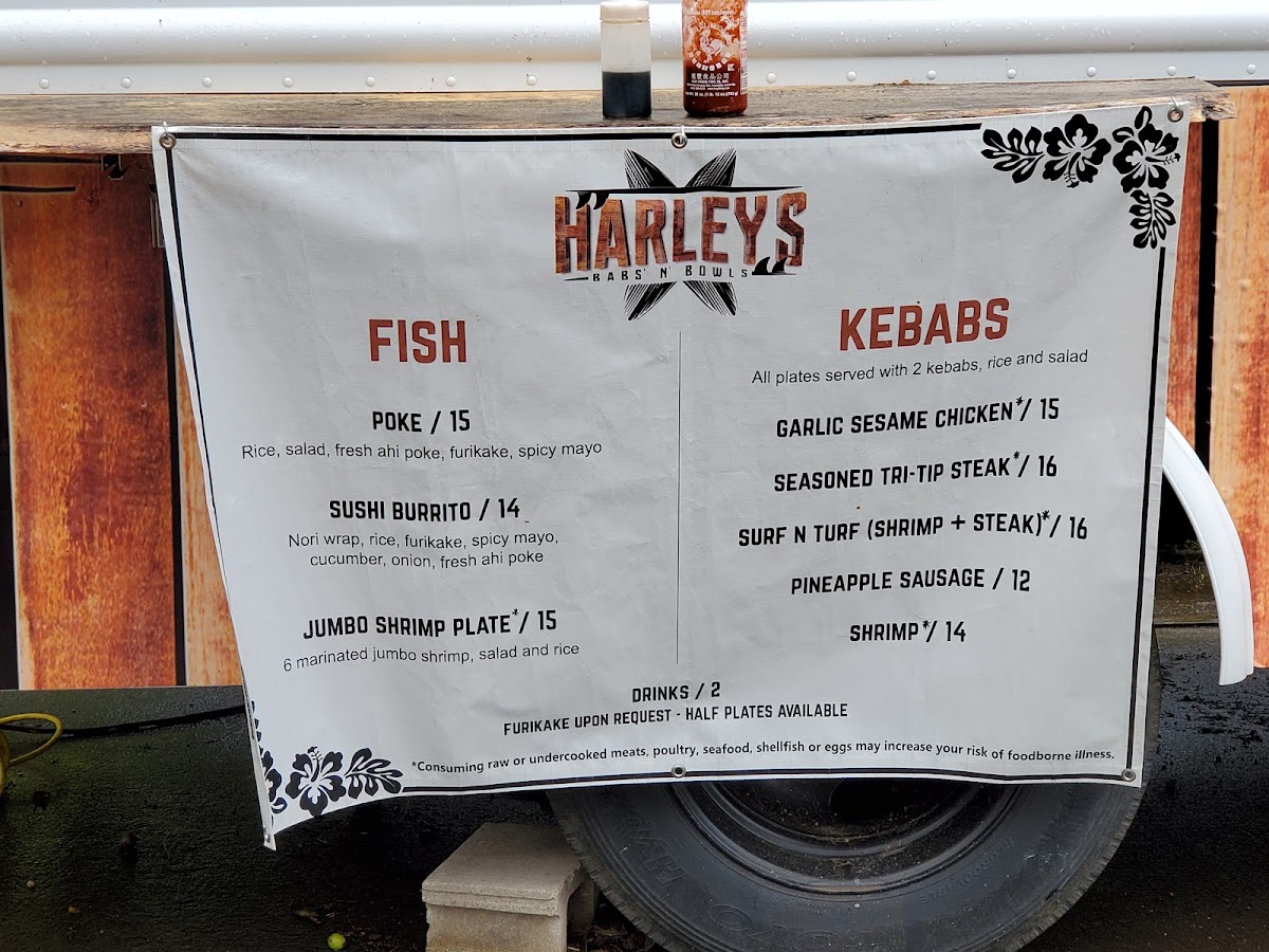 Harley’s Babs N’ Bowls menu board