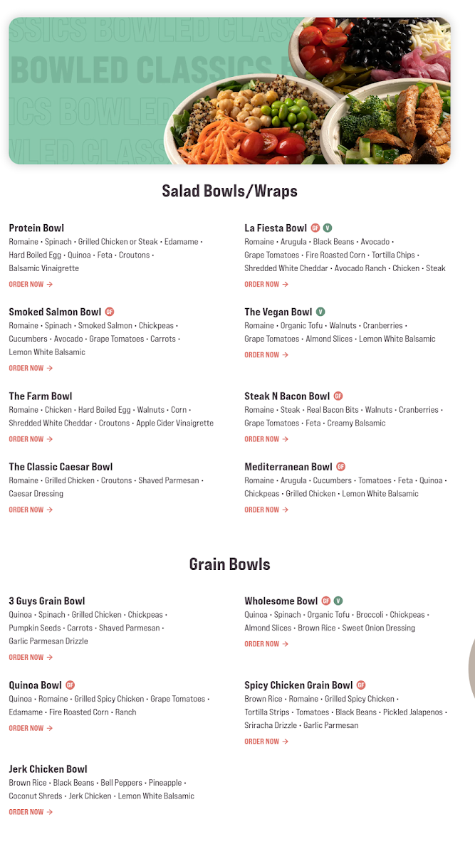 Bowled menu board