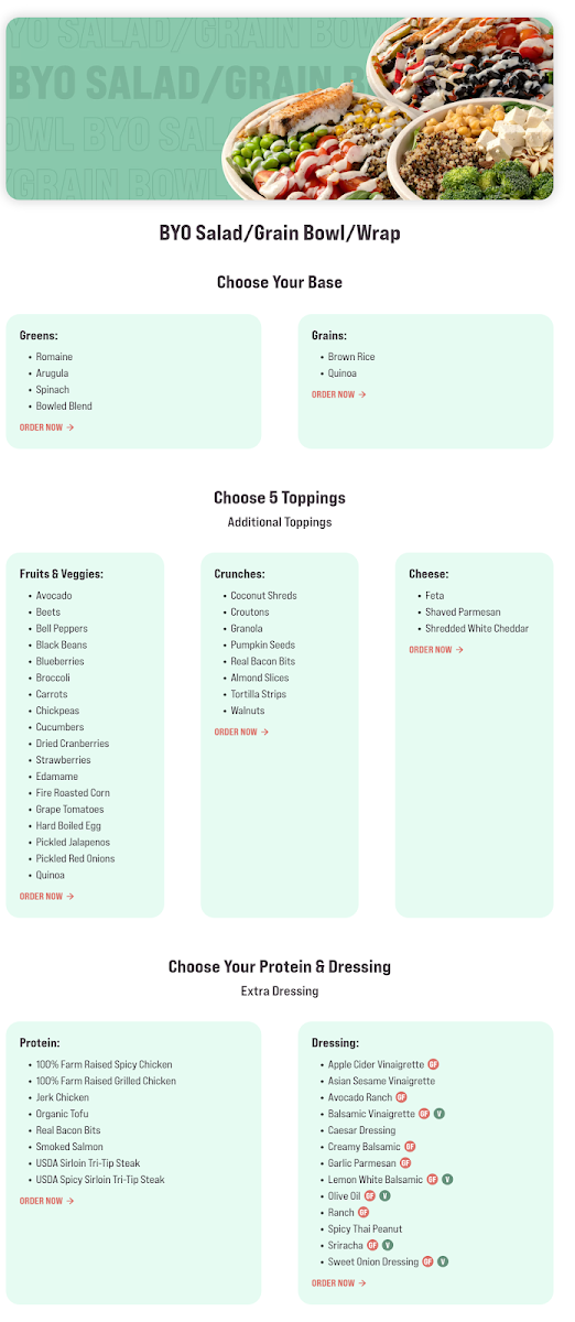 Bowled menu board