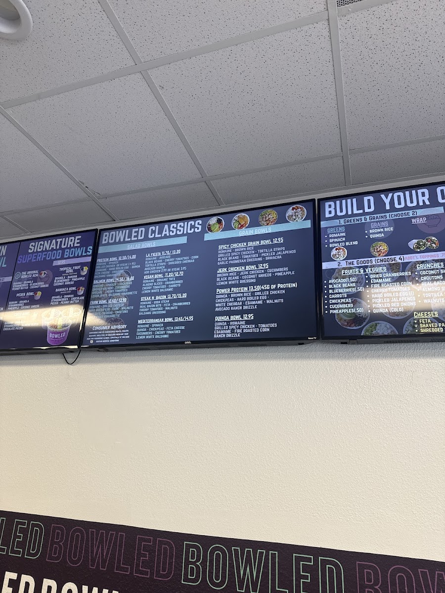 Bowled menu board