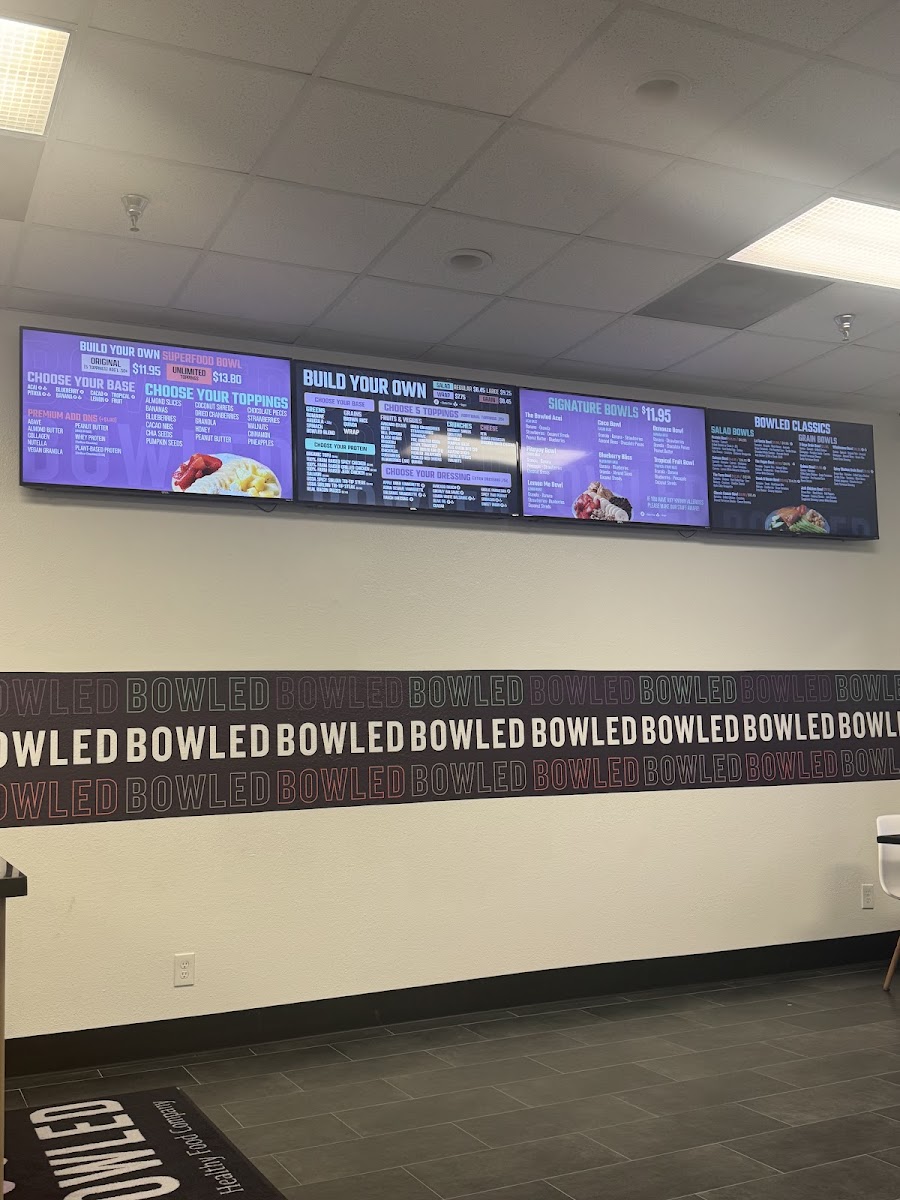 Bowled menu board