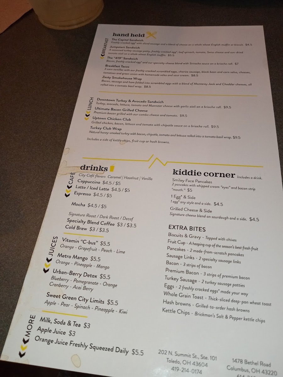 City Egg menu board