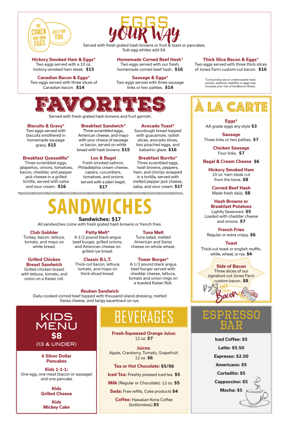 Pancake Cafe Hoffman Estates | Breakfast, Brunch, Lunch menu board