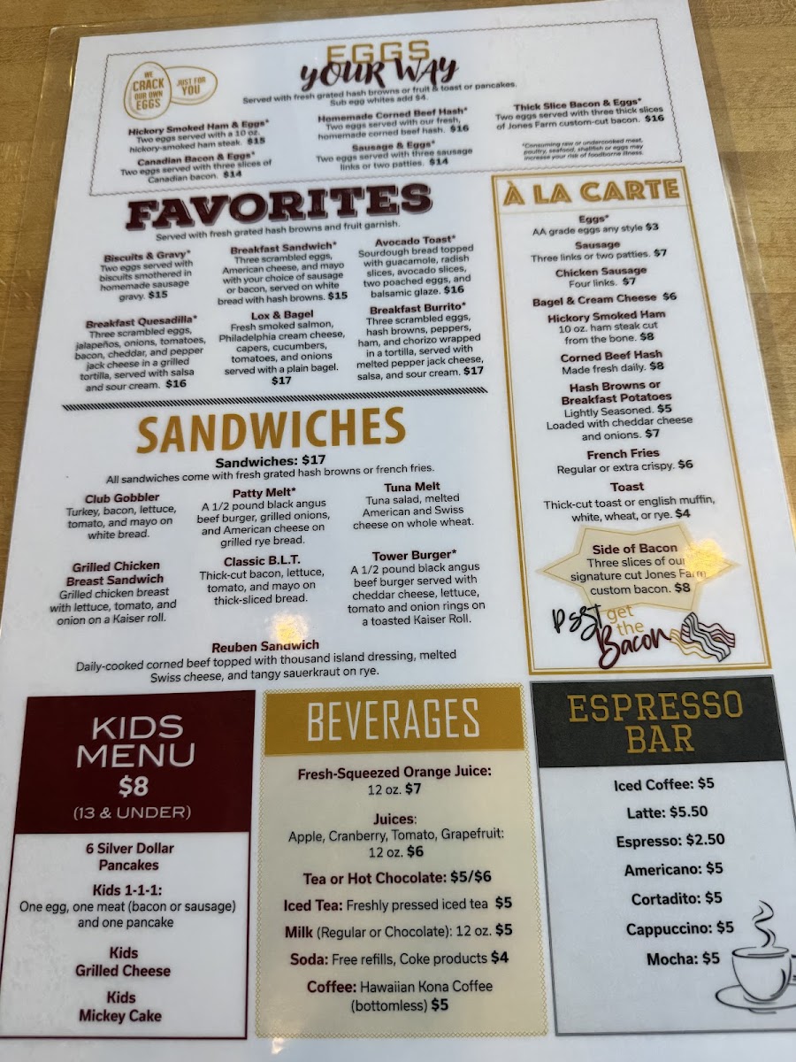 Pancake Cafe Hoffman Estates | Breakfast, Brunch, Lunch menu board