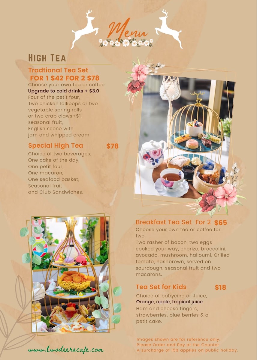 Two Deers cafe menu board