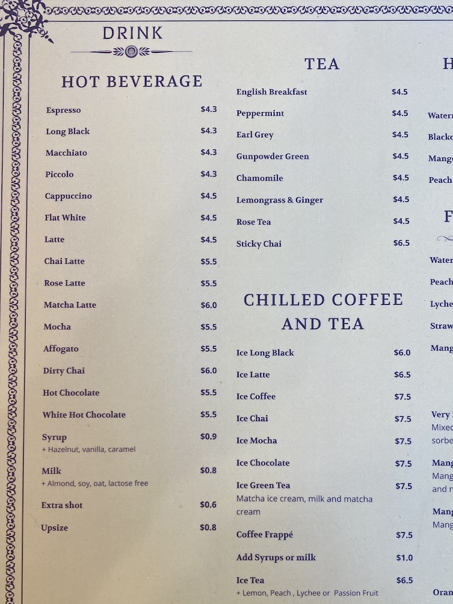 Two Deers cafe menu board