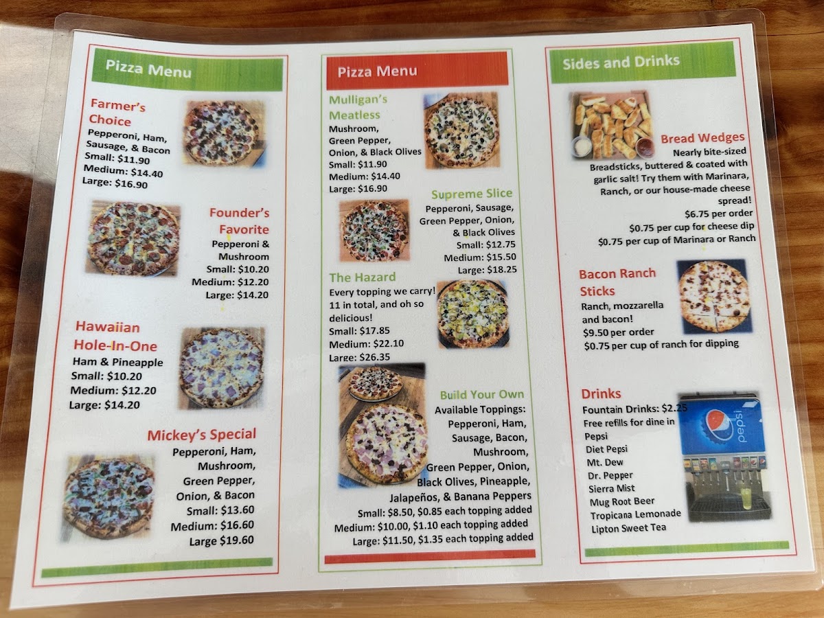 Jack's Legacy menu board