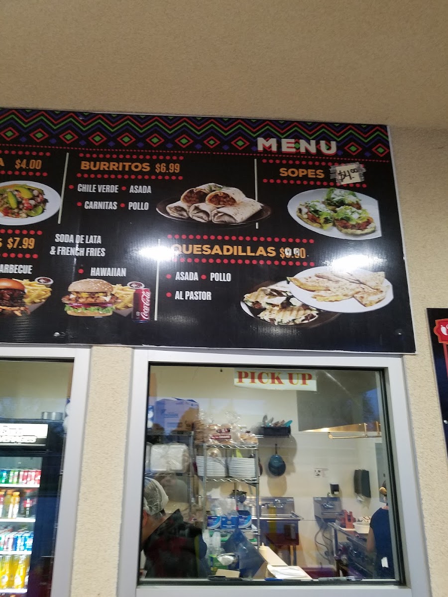 Lupita's Tacos menu board