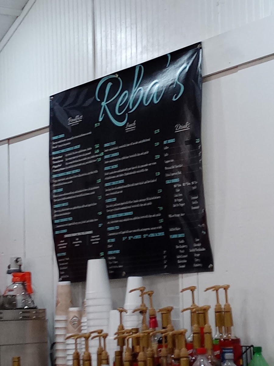 Reba’s menu board