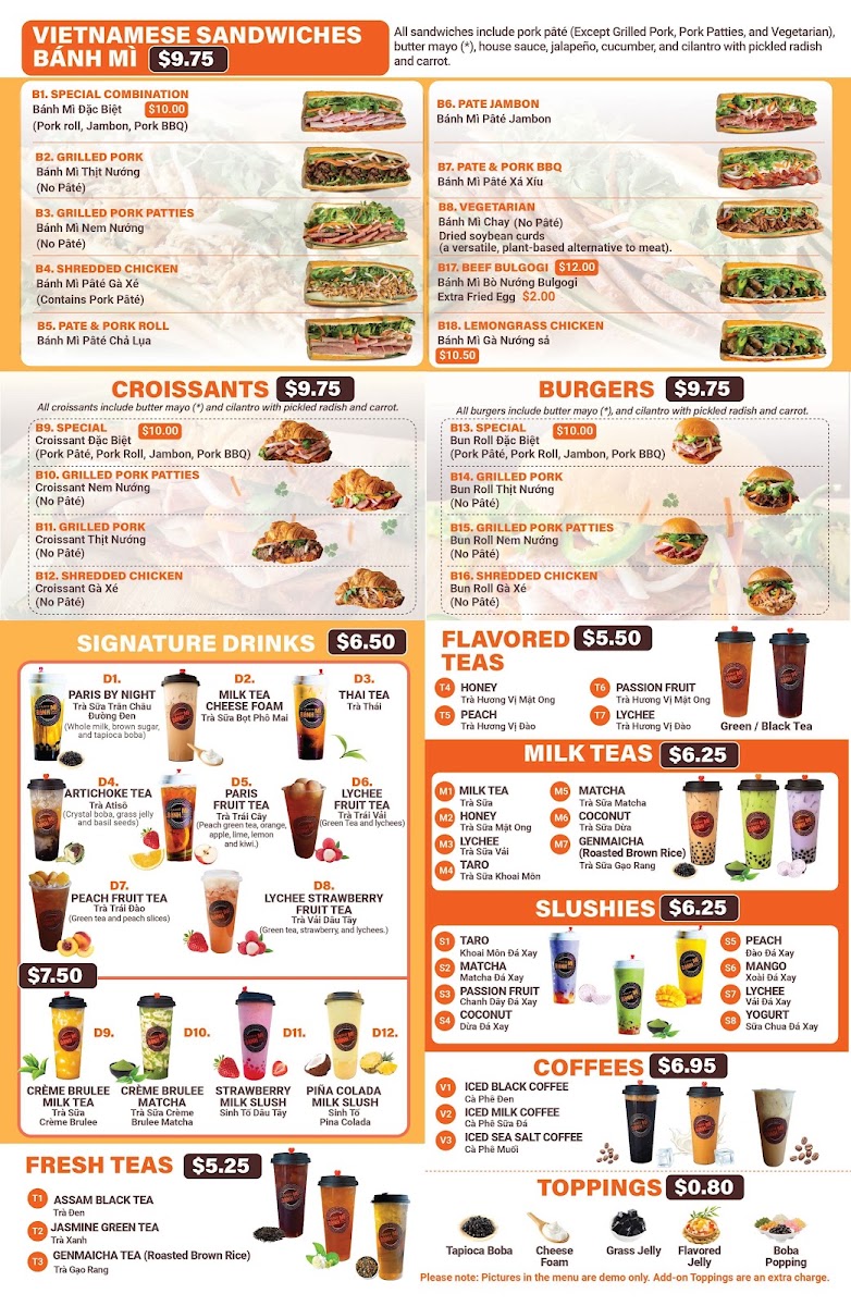 Paris Bánh Mì | Clovis menu board
