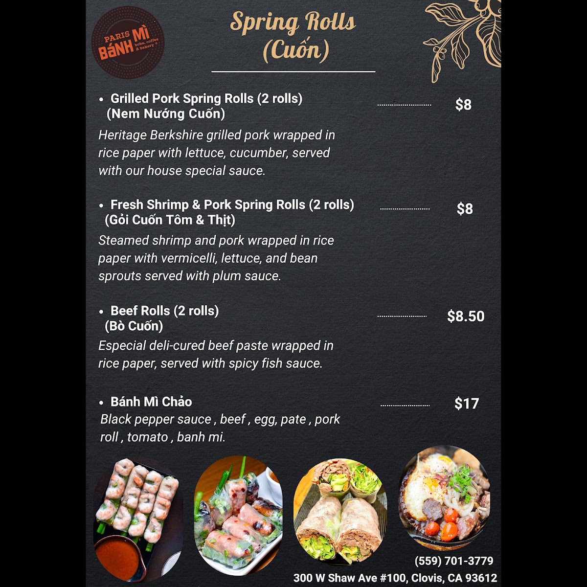 Paris Bánh Mì | Clovis menu board