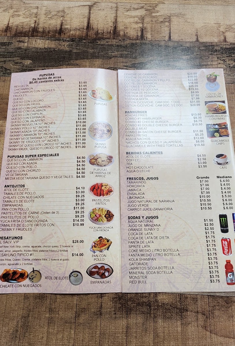 SALVIMEX110 RESTAURANT & BAR menu board
