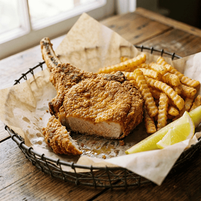 1pc Fried Pork Chop & Fries