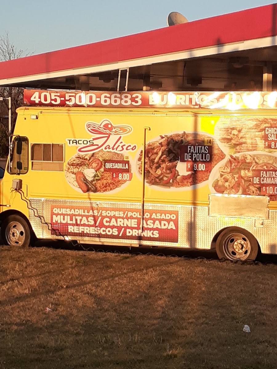 Tacos Jalisco Los Amigos Food Truck menu board