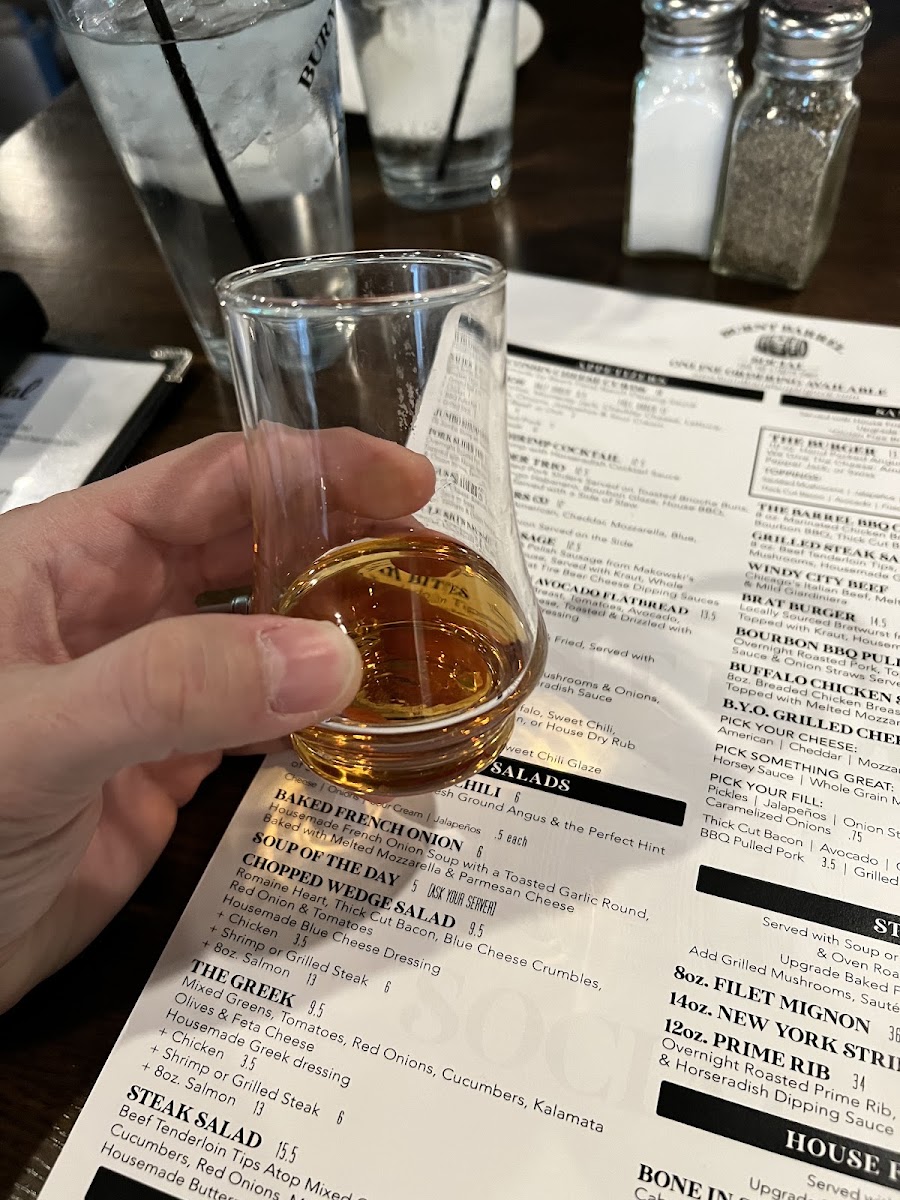 Burnt Barrel Social - Sugar Grove menu board