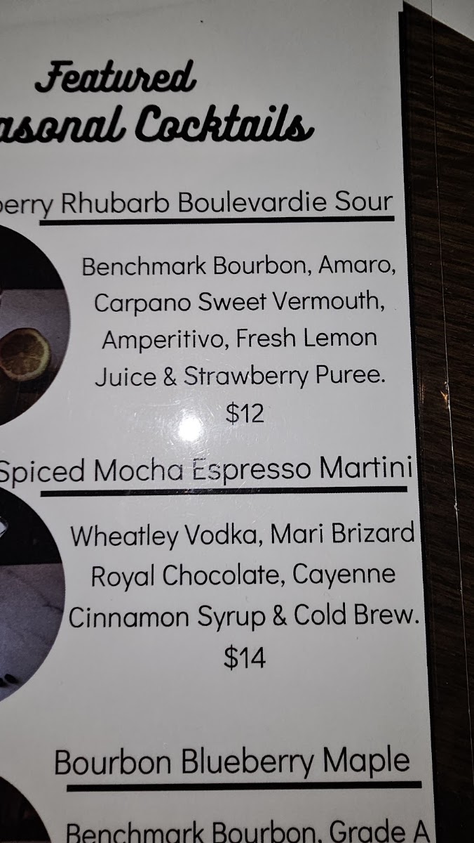 Burnt Barrel Social - Sugar Grove menu board