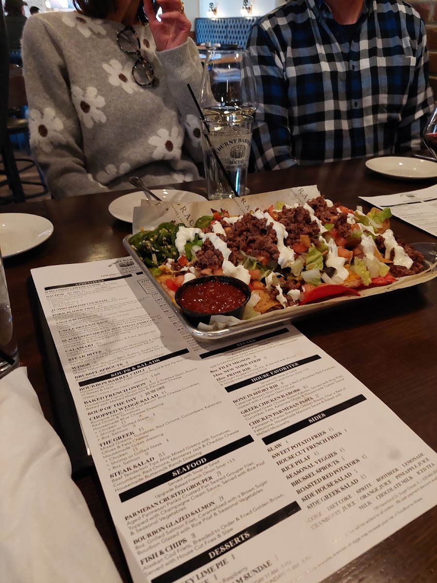 Burnt Barrel Social - Sugar Grove menu board