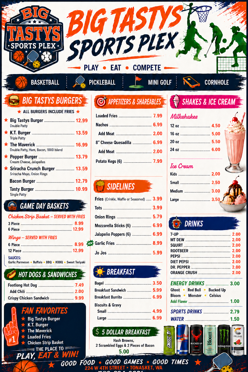 Big Tastys menu board