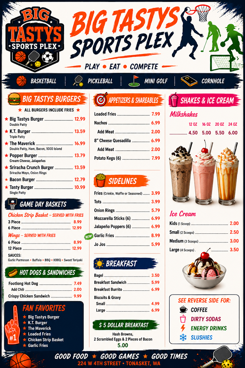 Big Tastys menu board