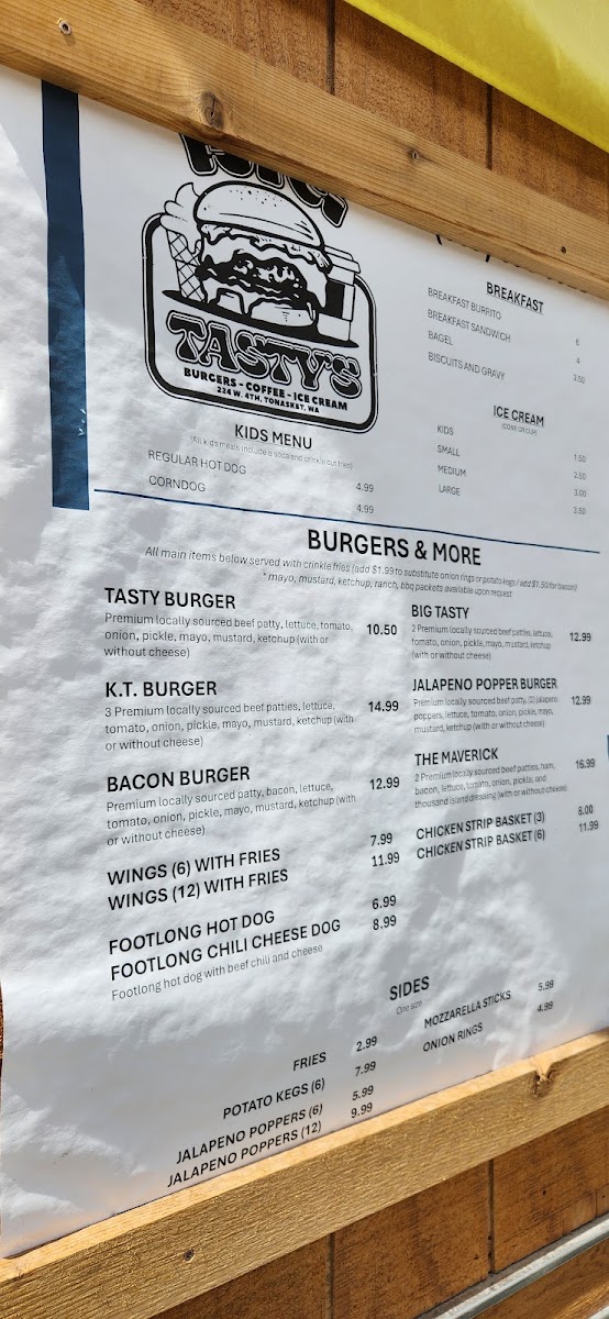 Big Tastys menu board
